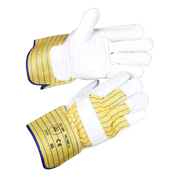 Bullflex Rund/Nerflederen Gevoerde Handschoen met Palm Duimversteveging - 11