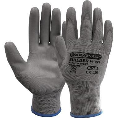 Handschoen PU-Polyflex grijs