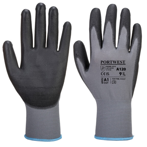 A120 PU Palm Glove Grey/Black