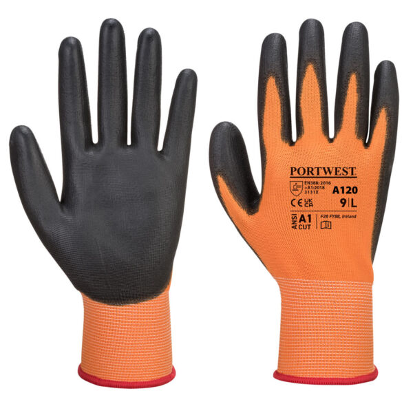 A120 PU Palm Glove Orange/Black