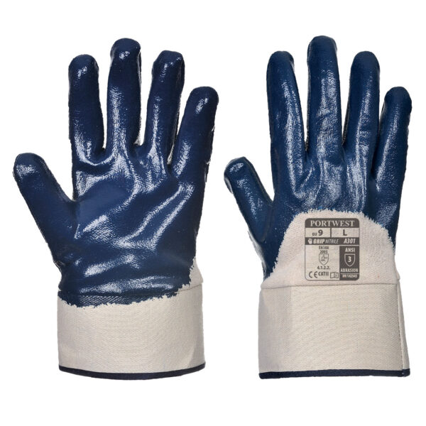 A301 Nitrile Safety Cuff Glove Navy