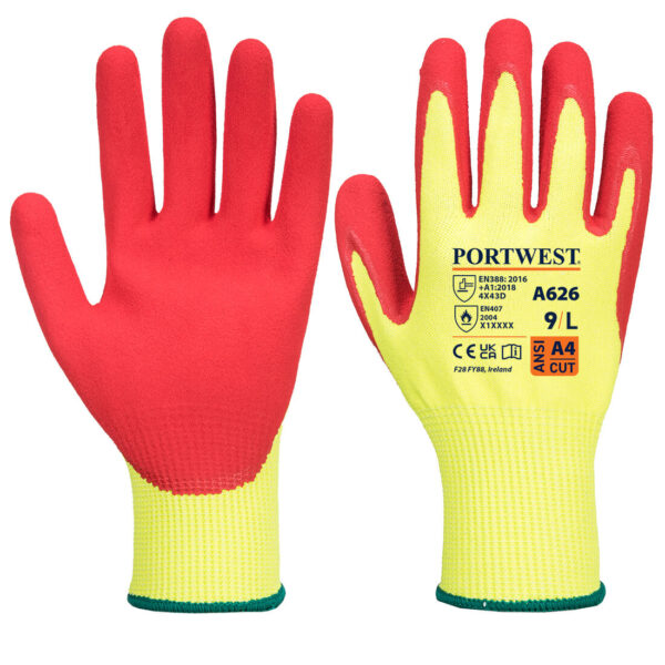 A626 Vis-Tex HR Cut Nitrile Glove Yellow/Red