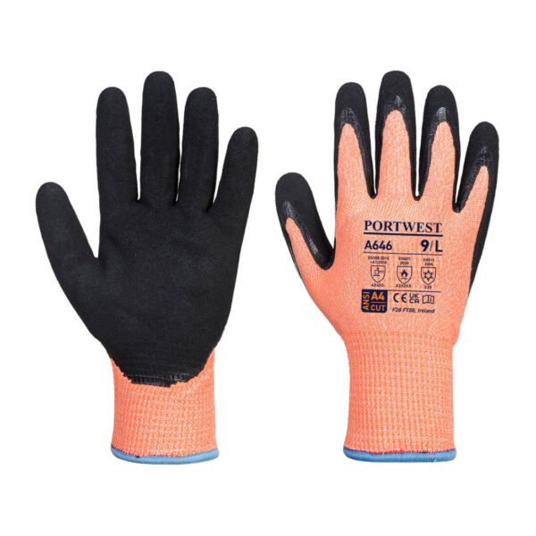 A646 Vis-Tex HR Cut Winter Glove Orange/Black