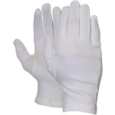 Bullflex katoenen gebleekte handschoen zonder manchet wit