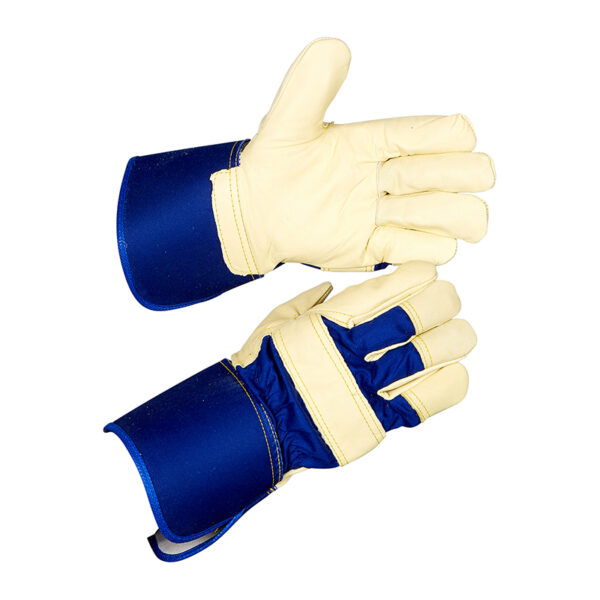 Bullflex Rund/Nerflederen Golden Glove met Blauw Katoenen Doek - 10