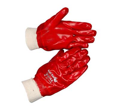 Bullflex Gecoate PVC handschoen met ventilatie rug en tricot polsmanchet - 10