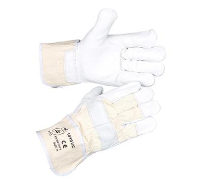 Bullflex Rund/Nerlederen Gevoerde Handschoen met Canvas Katoenen Doek - 10
