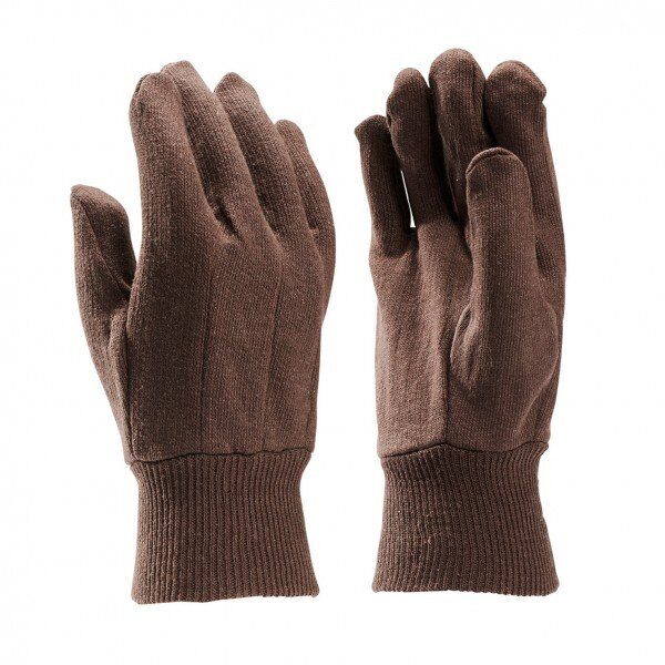 Bullflex 100% katoenen Jersey handschoen kleur bruin met tricot boord. - 10