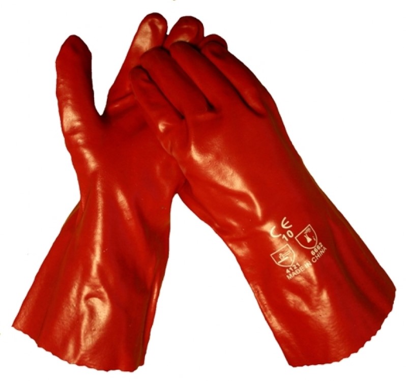 Feat Tulpen Donker worden Bullflex Gecoate PVC handschoen met een lengte van 27 cm. - 10 -  PlusWerkhandschoenen