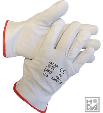 Bullflex Rund/Nerfleder Ongevoerde Handschoen met Elastiek bij de Pols