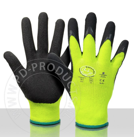Bullthermo Wintergevoerde PVC handschoen met antislip profiel -