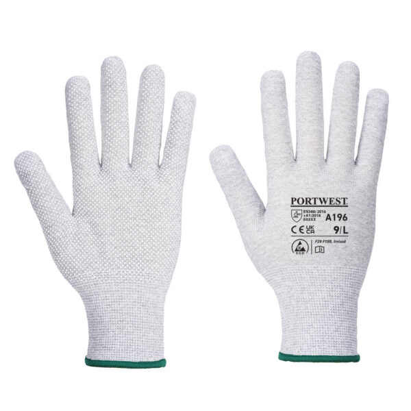 A196 Antistatic Micro Dot Glove Grey/White