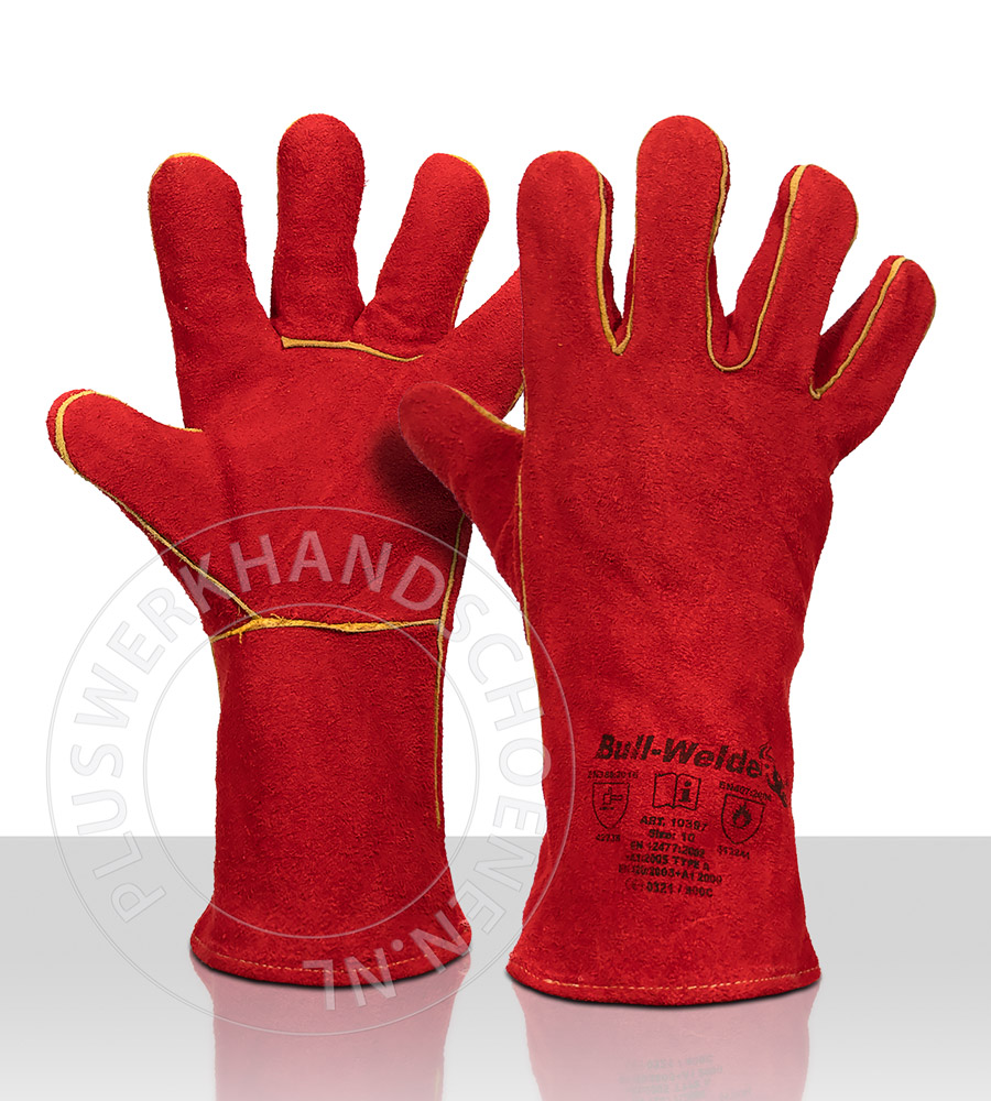 Bullflex 10397 lashandschoen splitleder | rood | kevlar ...